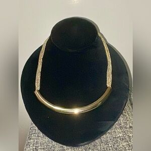 Chic Choker Chico's Gold Crescent 16”Necklace with Intricate Chain Grandmacore